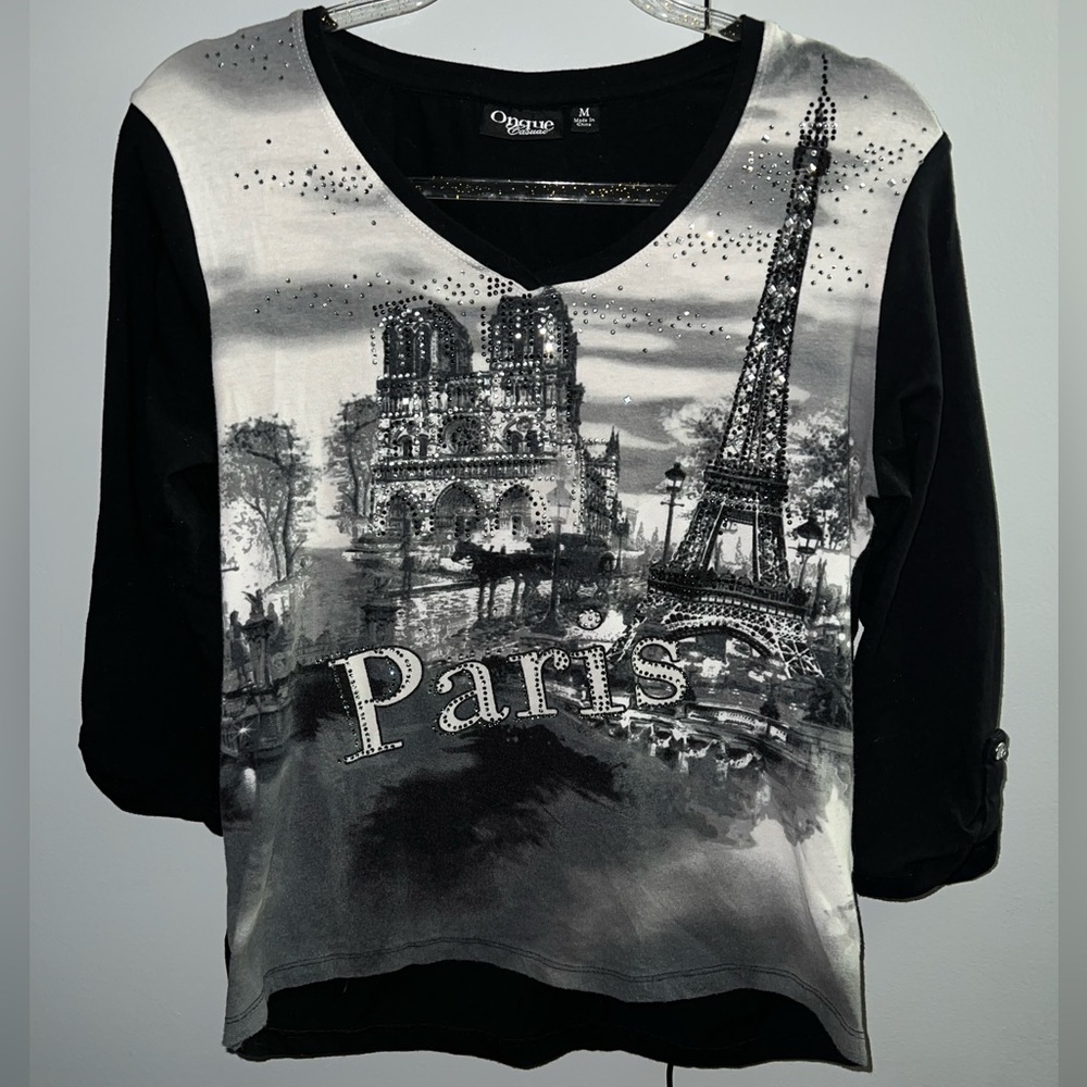 Onque Casual “Paris” bedazzled long sleeve 💎